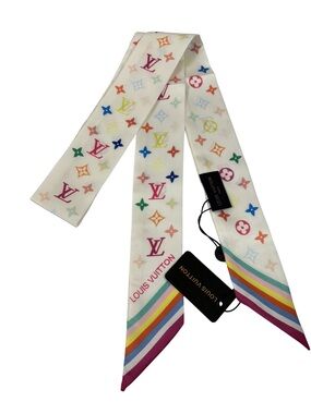 Designer Inspired Monogram Print Large Scarf Square Hair Neck Bag Wrap